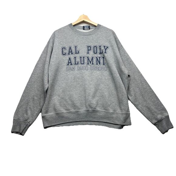 Vintage Cal Poly JanSport Sweatshirt L Gray Alumni San Luis Obispo USA 90s FLAWS - Picture 1 of 16